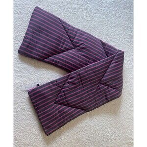 MAEVE by ANTHROPOLOGIE Pink and Black Striped Quilted Puffer Scarf NWT